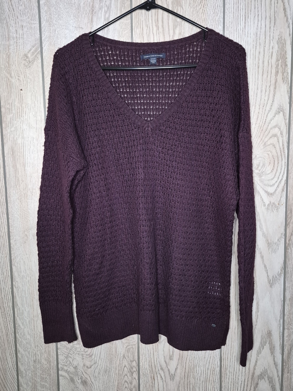 American Eagle Outfitters Women's V-Neck Sweater - Deep Plum